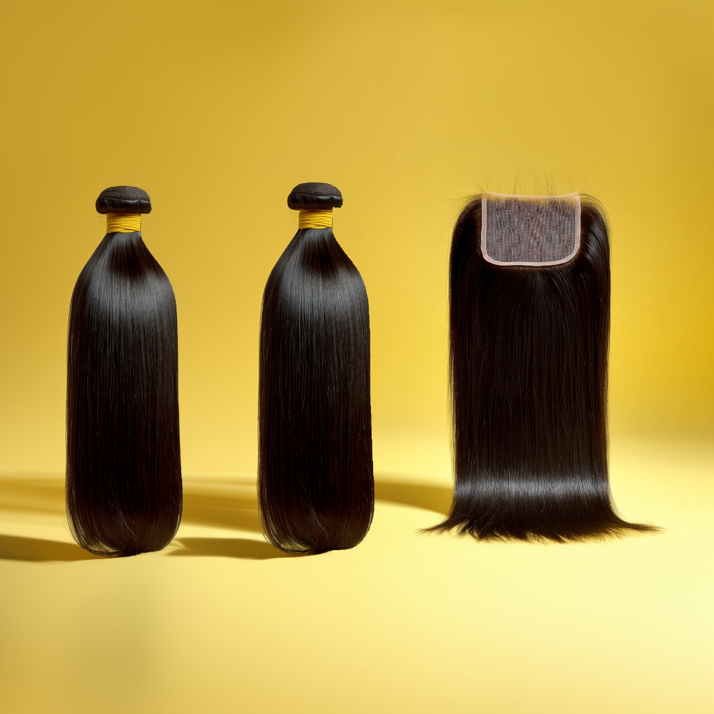 🌺Vietnamese Bone Straight 2-Bundle + 6x6 HD/Hollywood Ultra HD Closure | Super Double Drawn