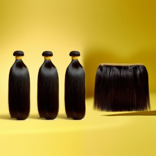 🌺 Vietnamese Bone Straight 3-Bundle + 13x4 HD/Hollywood Ultra HD Frontal | Super Double Drawn