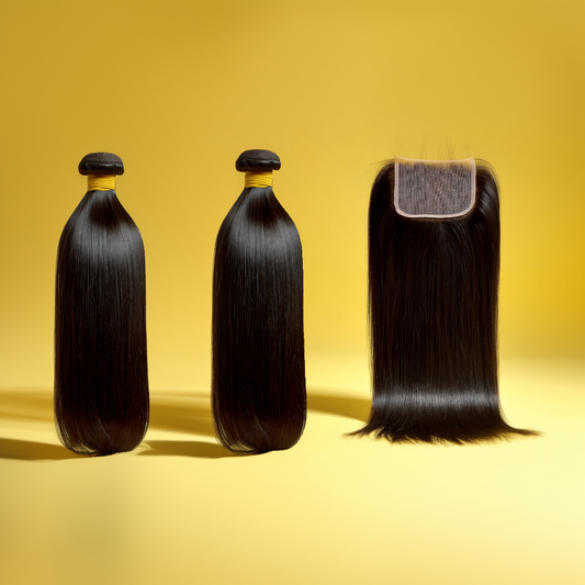 🌺Vietnamese Bone Straight 2-Bundle + 6x6 HD/Hollywood Ultra HD Closure | Super Double Drawn